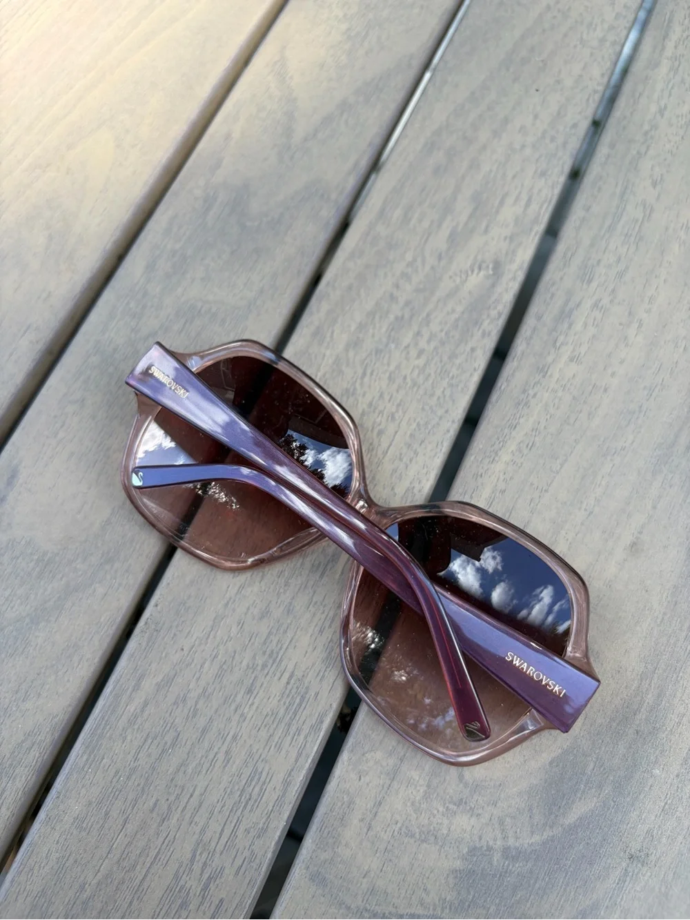 Swarovski Oversized Fashion Sunglasses - Pink Gradient Lenses